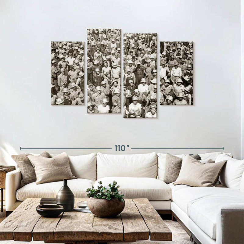 Leisha Crowd Of Laborers, 48" H x 75" W