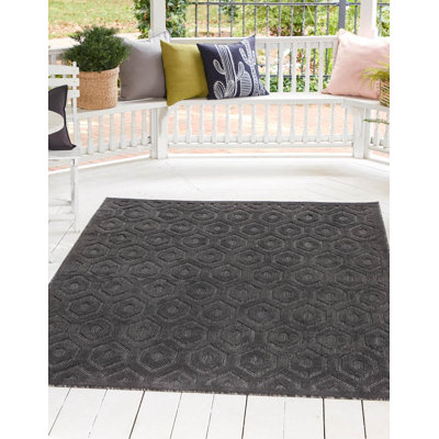 Tapis intérieur / extérieur gris anthracite Grindstaff