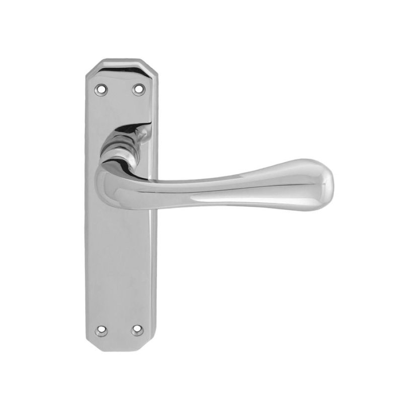 Eden Latch Door Handle, Polished Chrome