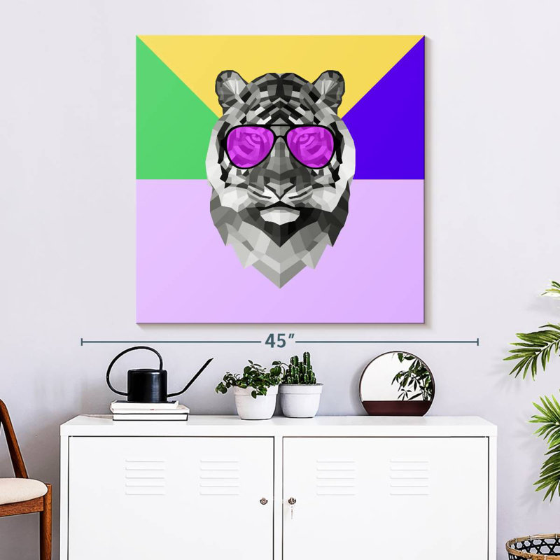 Brampt Party Tiger In Glasses, 10" H x 10" W