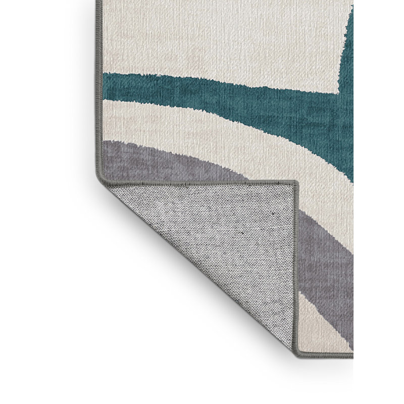 Machine Washable Gray Area Rug, Rectangle 7' x 9'