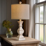 Alveera 20.5"traditional classic black resin lamp,suitable for living room,bedroom,bedside table,office