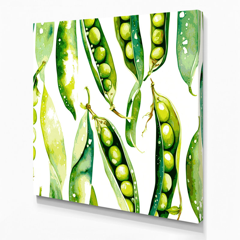 Art mural sur toile légumes "Edamame", H 16 po x l 16 po
