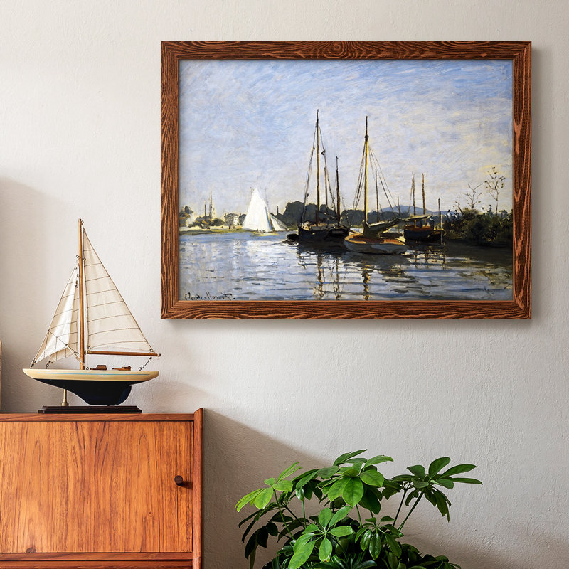 «Pleasure Boats, 1872», reproduction d'art sur toile, Cadre érable, H 26 po x l 38 po x P 1,5 po