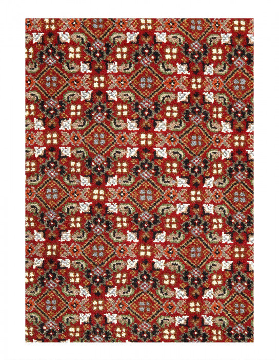 Dwania Hand Knotted Area Rug in Red