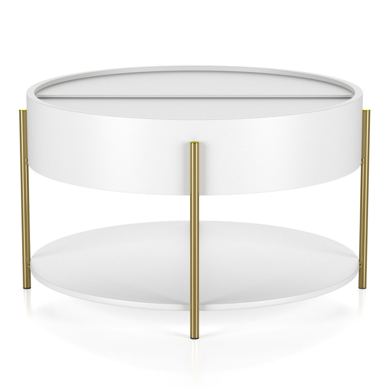32.28" Width Coffee Table With Hidden Storage