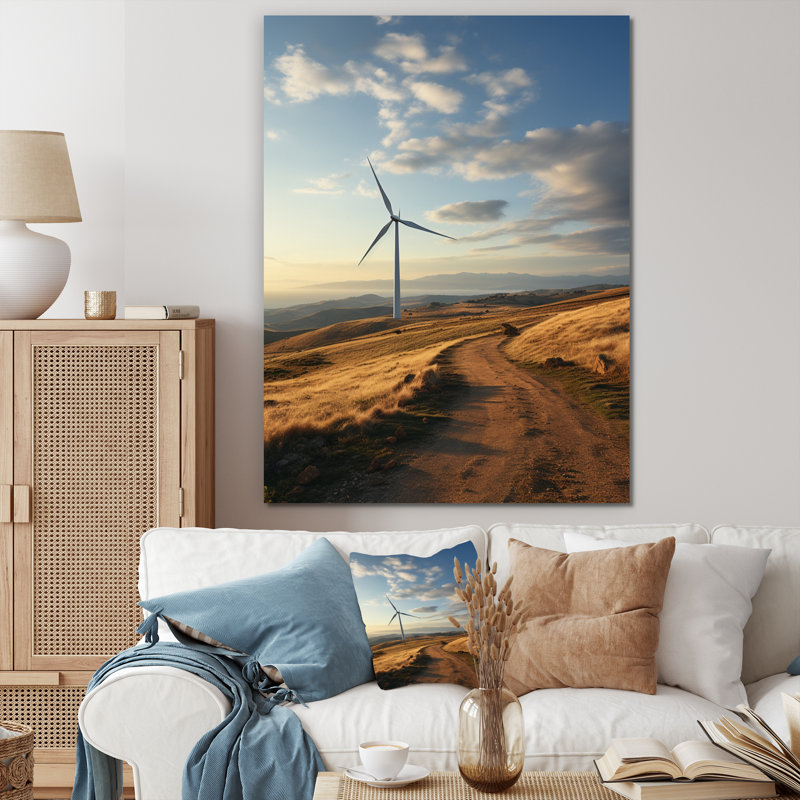 Wind Turbines Minimalist Motion II - reproduction sur toile, H 40 po x l 30 po x P 1,5 po, Toile tendue