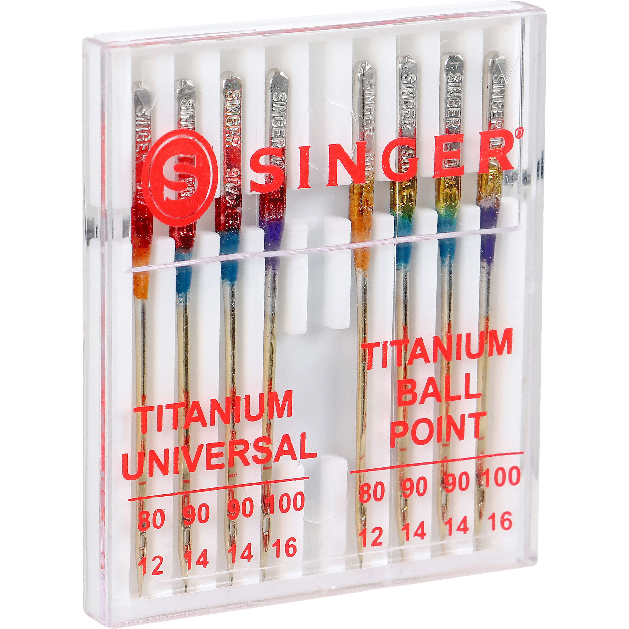 SINGER Titanium Quilting Needles, Sizes 80/11 & 90/14
