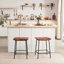 Reza 24" High Leather Tufted Bar Stool-1968756534
