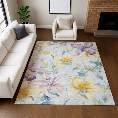 Tapis floral intérieur / extérieur lavable à la machine London ACN2262