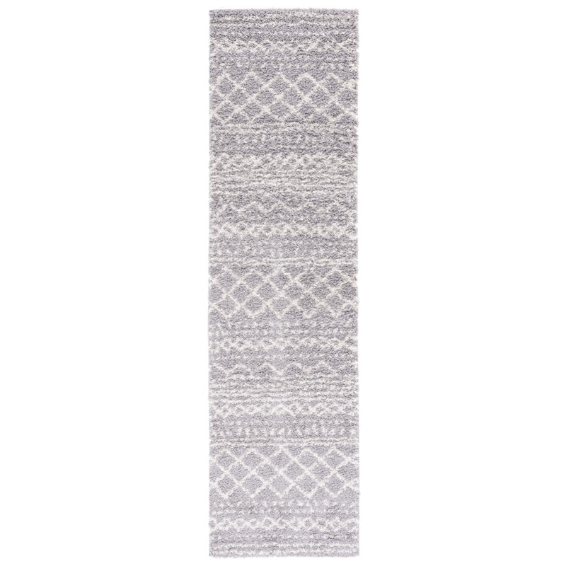 Develin Performance Chevron Rug, Runner 2'3" x 8', Gray/Ivory