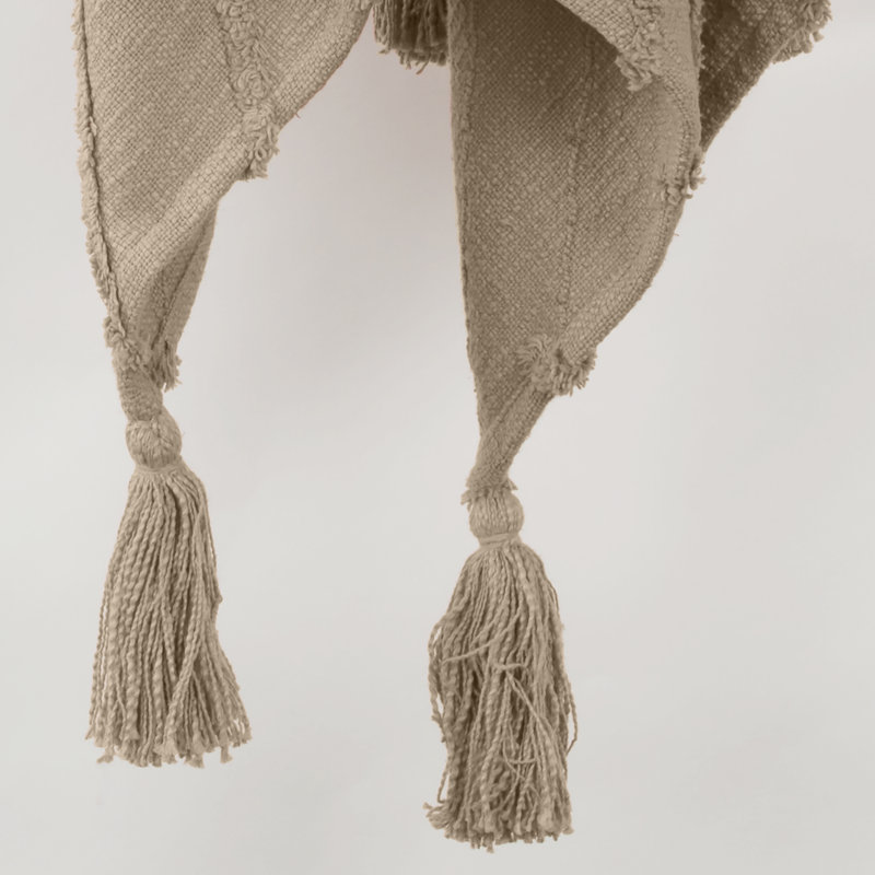  Jeté 100% coton tissé et texturé, Brun cacao