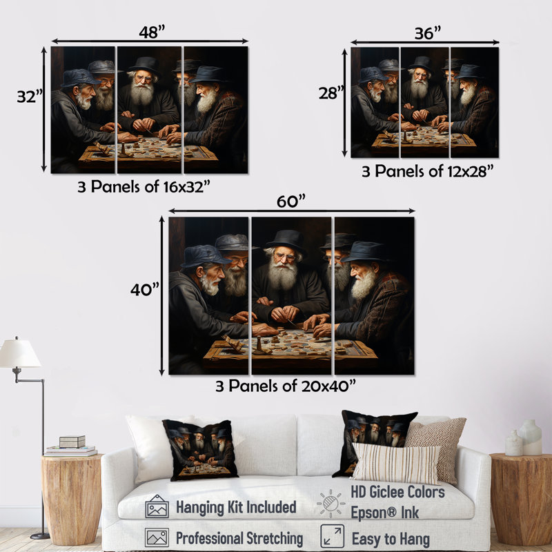 Judaism Devotion II - Judaism Canvas Wall Art Set, 28" H x 36" W