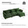 4-Piece 115'' Reversible Modern Upholstered L-Shape Sectional Sofa With Ottoman- Premium Velvet  Fabric