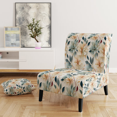 Subtle Whispers - Fauteuil de chambre rembourré de style campagnard, fauteuil d'appoint rustique floral