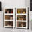 3-Tier Folding Stackable Storage Bins with Lid and Wheels