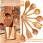 Porte-ustensiles rustique en bois d'acacia pour la cuisine - Décoration de comptoir et organisateur d'outils