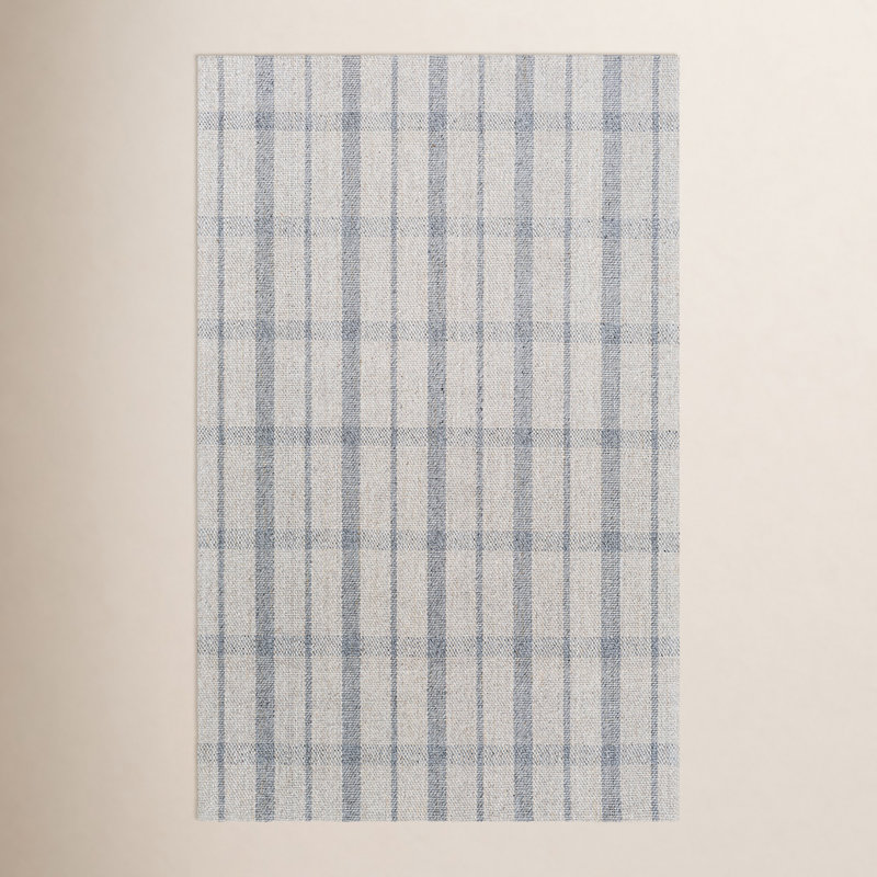 Tapis gris clair / avoine / gris tissé à plat à la main Louisa, Rectangle 8 pi 10 po x 12 pi