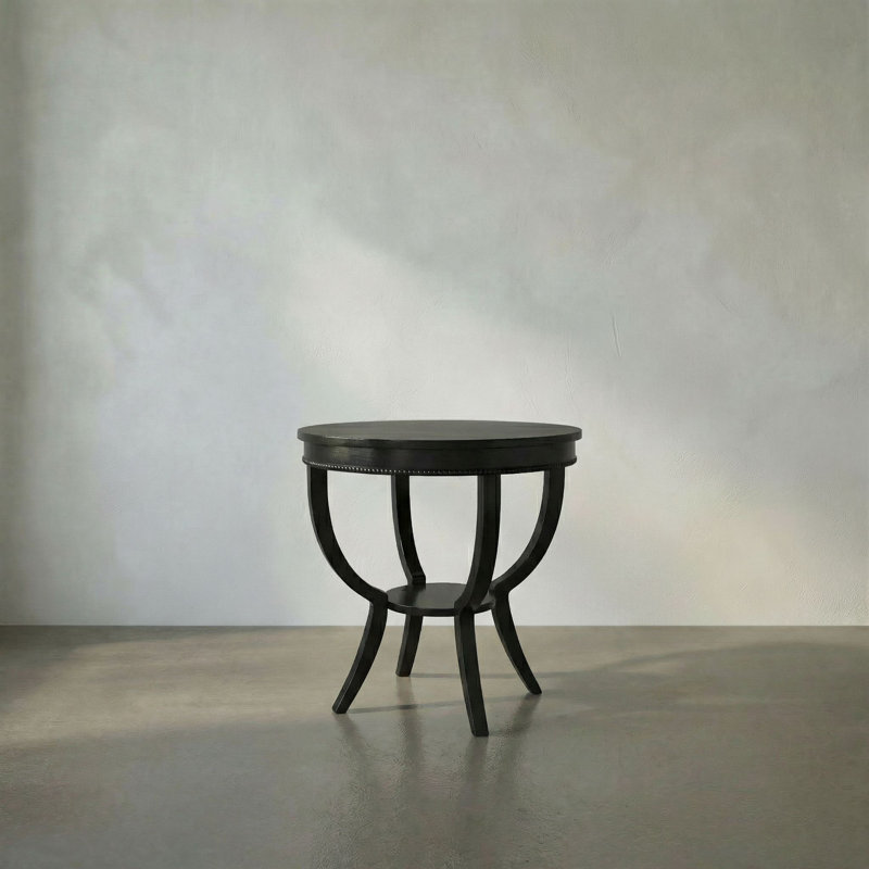 Scheffield Solid Wood End Table, Black