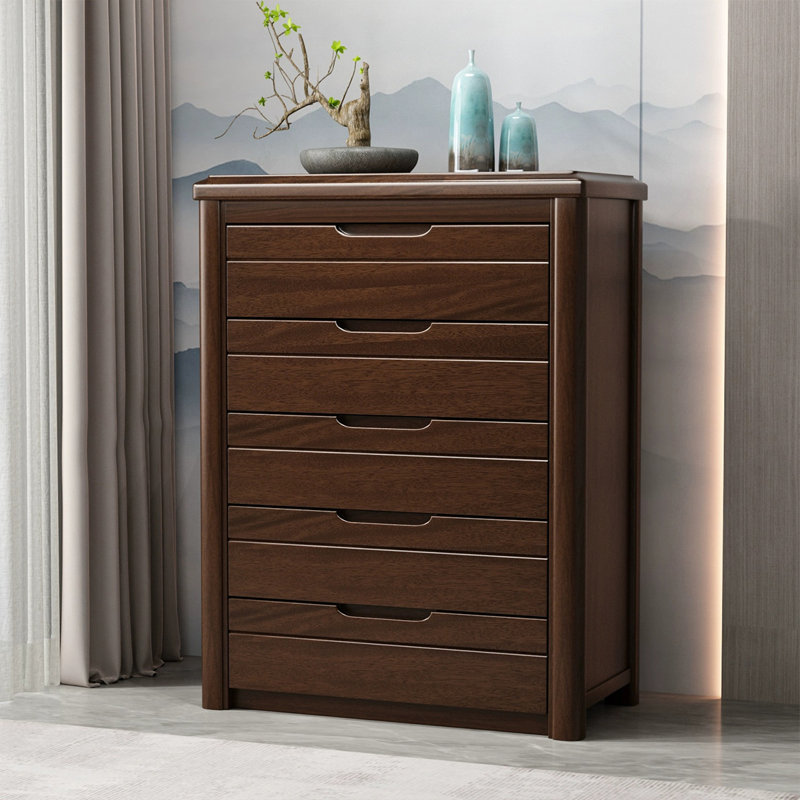 Armoire d'appoint en bois massif noyer foncé, H 45,28 po x l 27,56 po x P 17,72 po, Noyer foncé