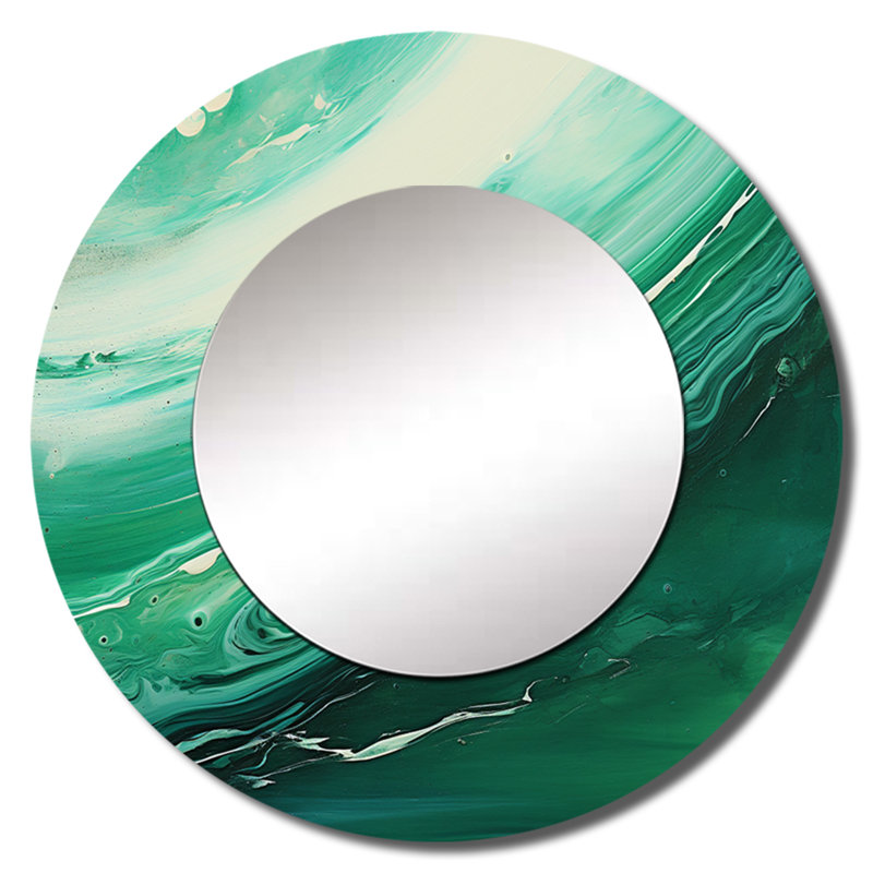 Jade Jupiter Planet In Outer Space - Our Solar System Unique Wall Mirror Decor, Space Large Round Mirror, Printed Metal Art