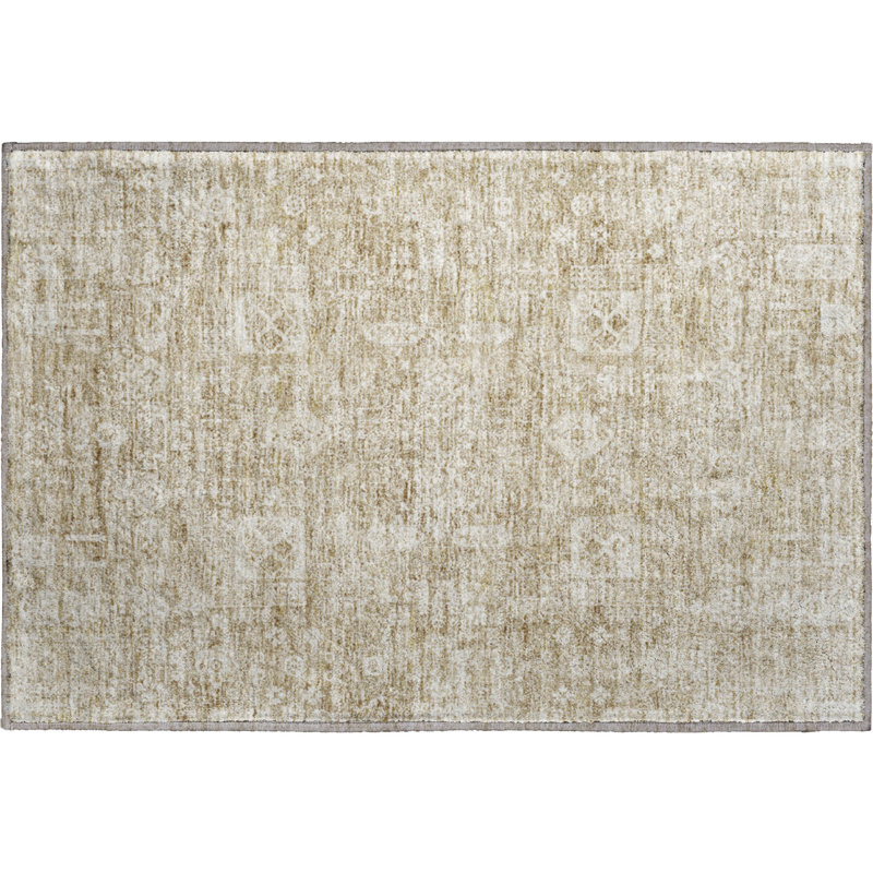 Premium Machine Washable Cerrito Beige Rug, Rectangle 1'8" x 2'6"