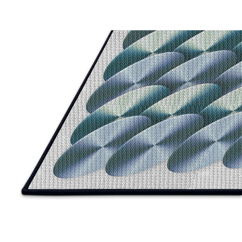 Tapis bleu/gris à tisser électrique, Rectangle 2 pi x 3 pi