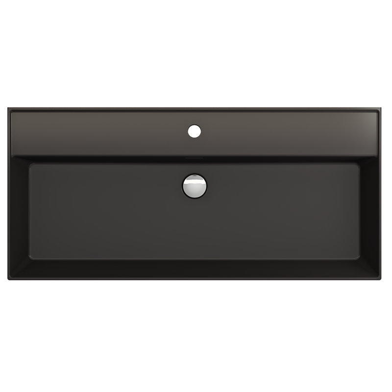 Milano Bathroom Sink, Matte Black, Matte Black