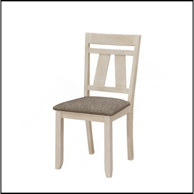 Cottage Style Dining Side Chair 2Pc Set Upholstered Seat Chalk Gray Dining Room Wooden Furniture Transitional Design
