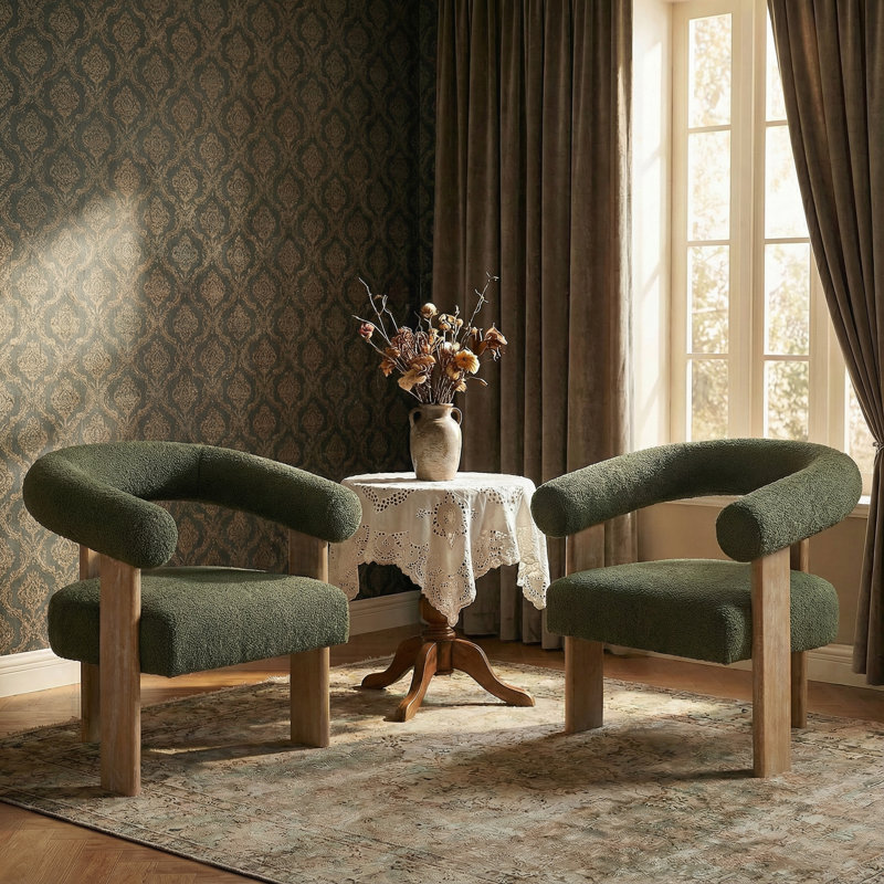 Fauteuil d'appoint Modern, Laine vert sauge
