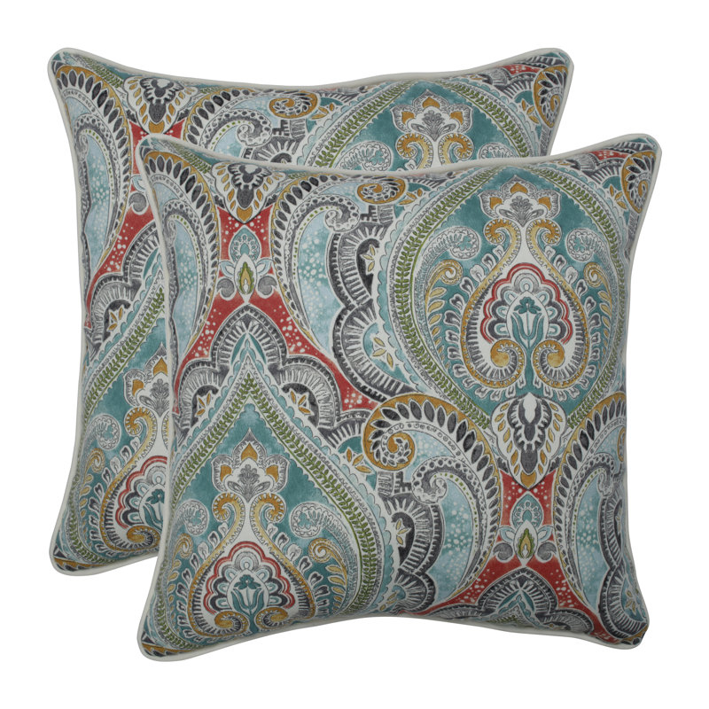 Floral Outdoor Reversible Throw Pillow