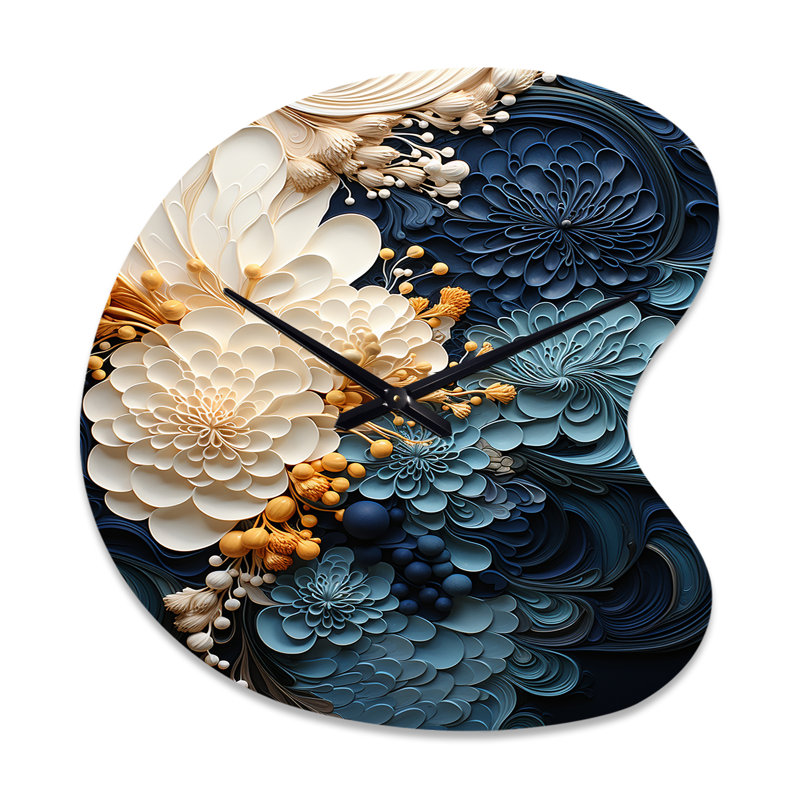 Liquide encre spirale IV - Horloge murale en forme de spirale abstraite, Grand