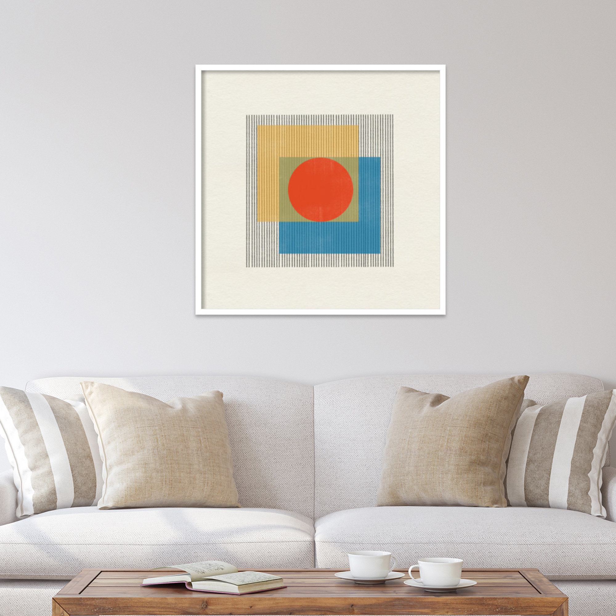 Midcentury Modern Object No 3 by Miuus, 33" H x 33" W x 1" D, White
