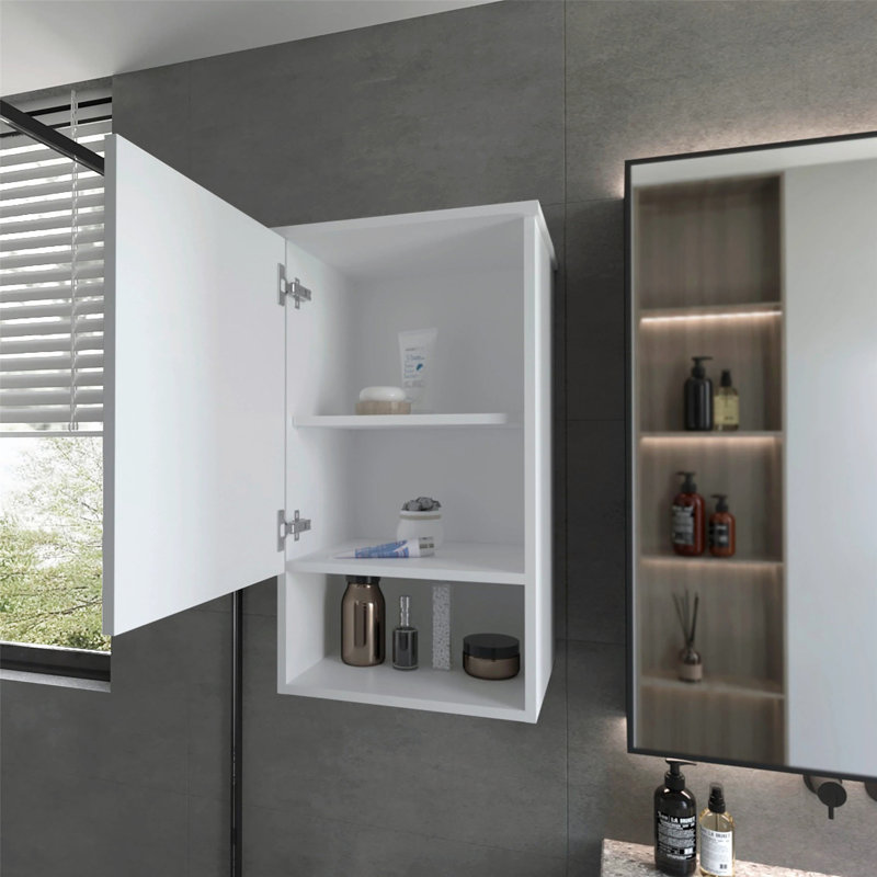 Stylish Wall-Mounted Medicine Cabinet with Ample Storage and Secure Design