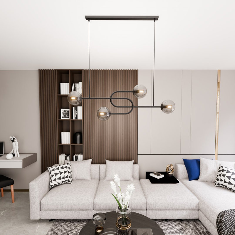 Darelene 4 - Light Matte Black Pendant, Matte Black/Graphite