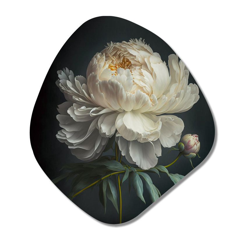 Art mural asymétrique en forme de nébuleuse florale, H 35 po x l 31 po