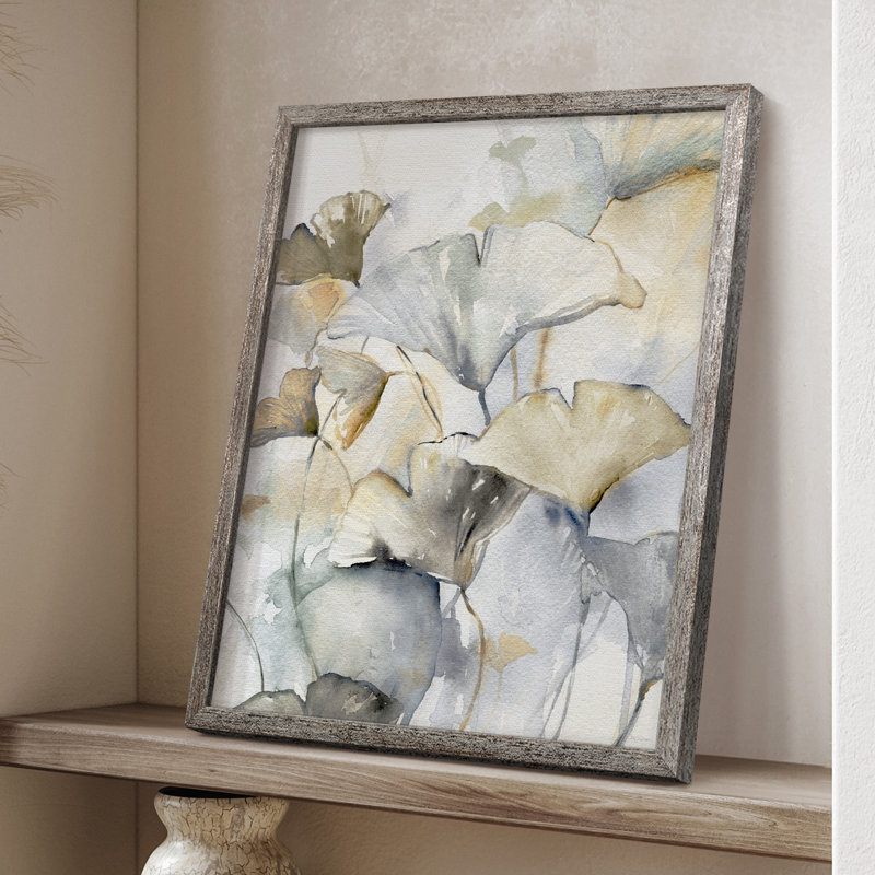 Gracefully Ginkgo I Framed Print - Solid Wood, 15" H x 12" W