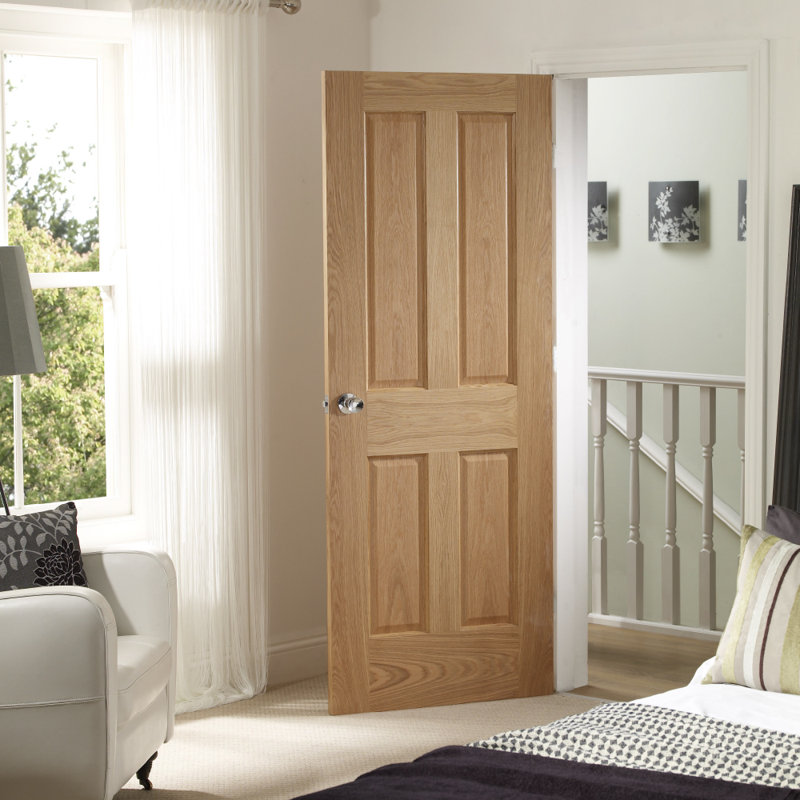 Internal Oak Victorian 4 Panel, 2040mm H x 626mm W x 40mm D