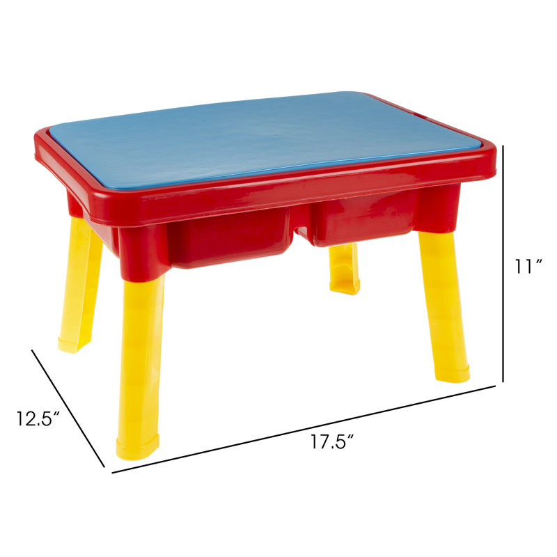 Table à eau avec couvercle et jouets - Ensemble de jeu avec 2 bacs sensoriels pour le sable ou l'eau - Ensemble d'activités pour tout-petits pour la plage, la cour ou la salle de classe par Hey Play