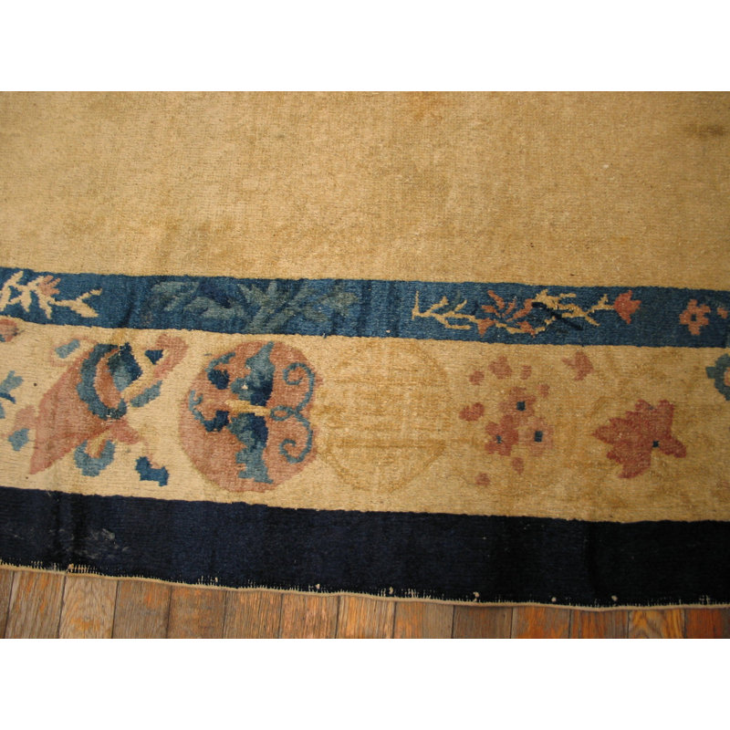 Antique Peking Chinese Allover Yellow 1900s Rug
