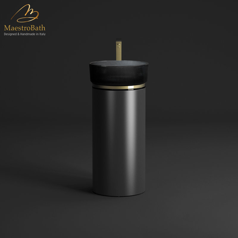 Lavabo et armoire de luxe, Noir, noir, noir, noir
