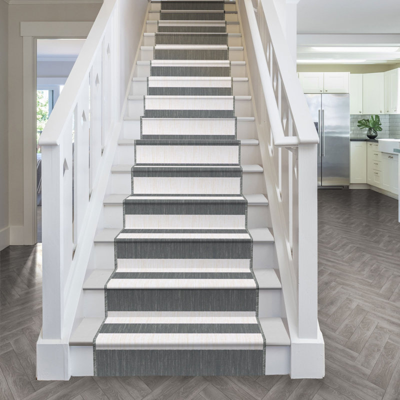 Stair Runner Striped Flatweave Area Rug, Runner 60 x 450 cm