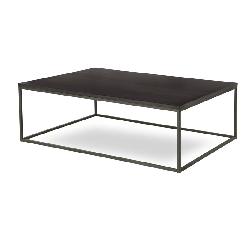 Chaplin Solid Wood Top Coffee Table, Gunmetal, Brentwood