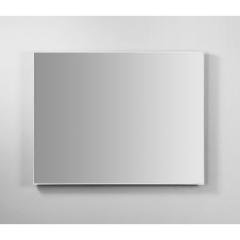 Aliyannah Solid Metal Frame Flat Mirror, Matte White, 27.5" H x 35.5" W x 0.25" D