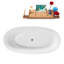 Baignoire et plateau autoportant 68,5 po avec drain interne Streamline-101413397