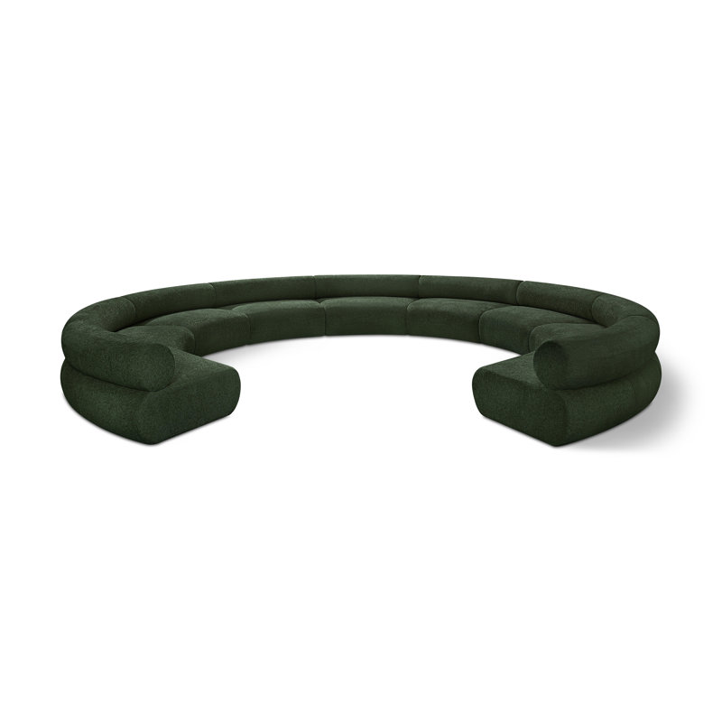 Canapé rembourré Bale, Tissu chenille vert