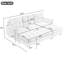 Canapé-lit modulaire en L de 83,4 po avec repose-pieds mobile USB et méridienne réversible -1804435161