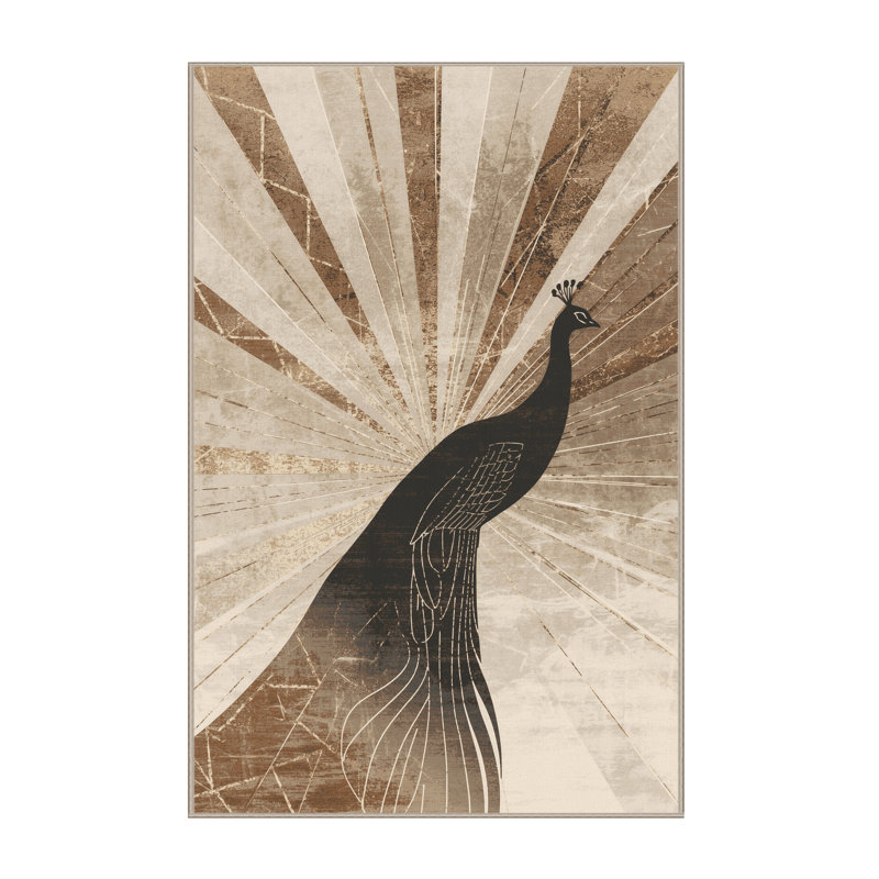 Tapis moelleux doux et moelleux Adriel Peacock, 2 x 5