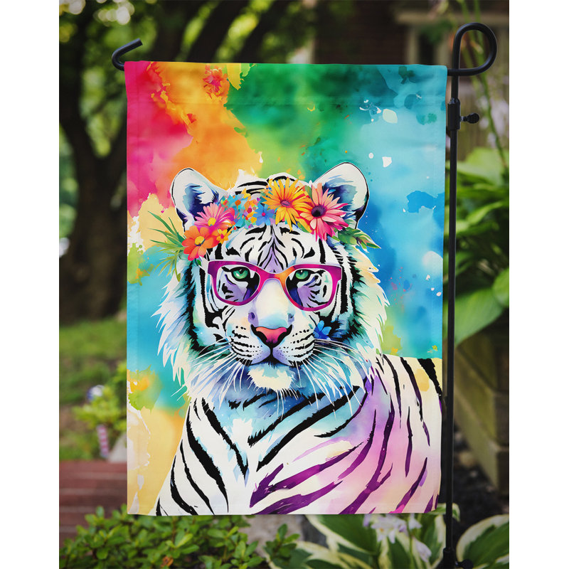 Drapeau de jardin tigre blanc hippie