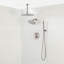 Ensemble de robinet de douche circulaire à pression équilibrée à 3 fonctions avec fixation murale, fixation au plafond et pommes de douche à main-134155064